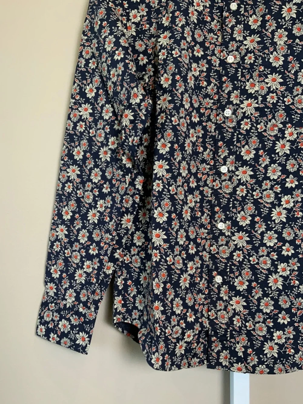 J. Crew Floral Slim Untucked Stretch Secret Wash Cotton Poplin Button Down Shirt